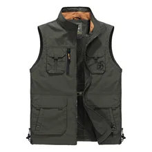Открытый Спортивный Повседневный жилет весна лето сетка мульти-карманы рабочая одежда водонепроницаемый и дышащий большой размер рыбалка фотография