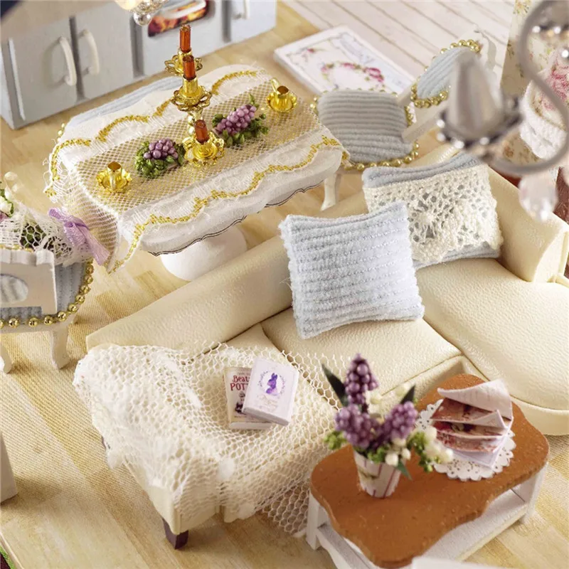DIY кукольный домик ручной работы миниатюрный пылезащитный чехол 3D деревянные кукольные домики с мебелью игрушки для детей подарки на день рождения