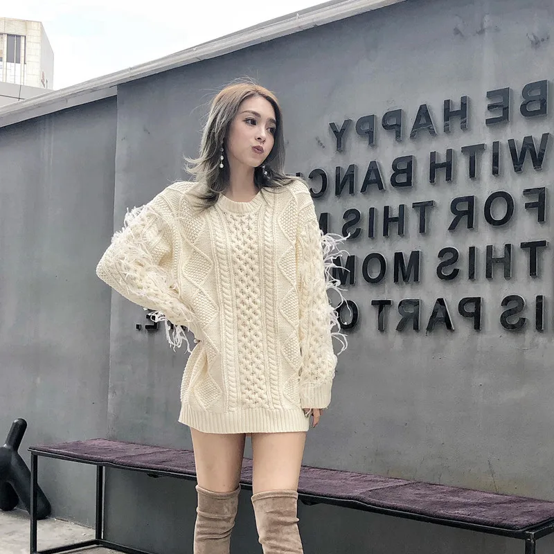 Зимние женские свитера, новинка, модные одноцветные шерстяные свитшоты, Женский вязаный свитер, платье Elegnat, свитер, платье для девушек