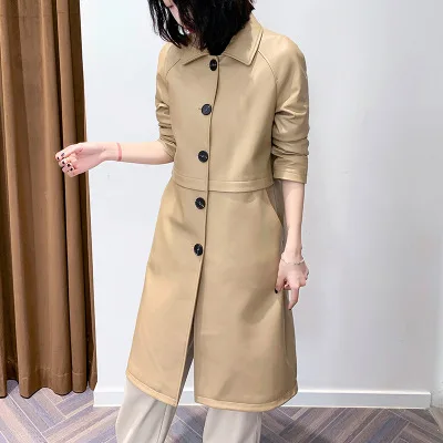 MESHARE Women Spring Genuine Real Sheep Leather Jacket R32