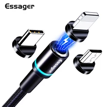 Магнитный Micro USB кабель Essager для быстрой зарядки iPhone, samsung, Android, кабель usb type-C, 3 м, type-C, магнитный Адаптер зарядного устройства