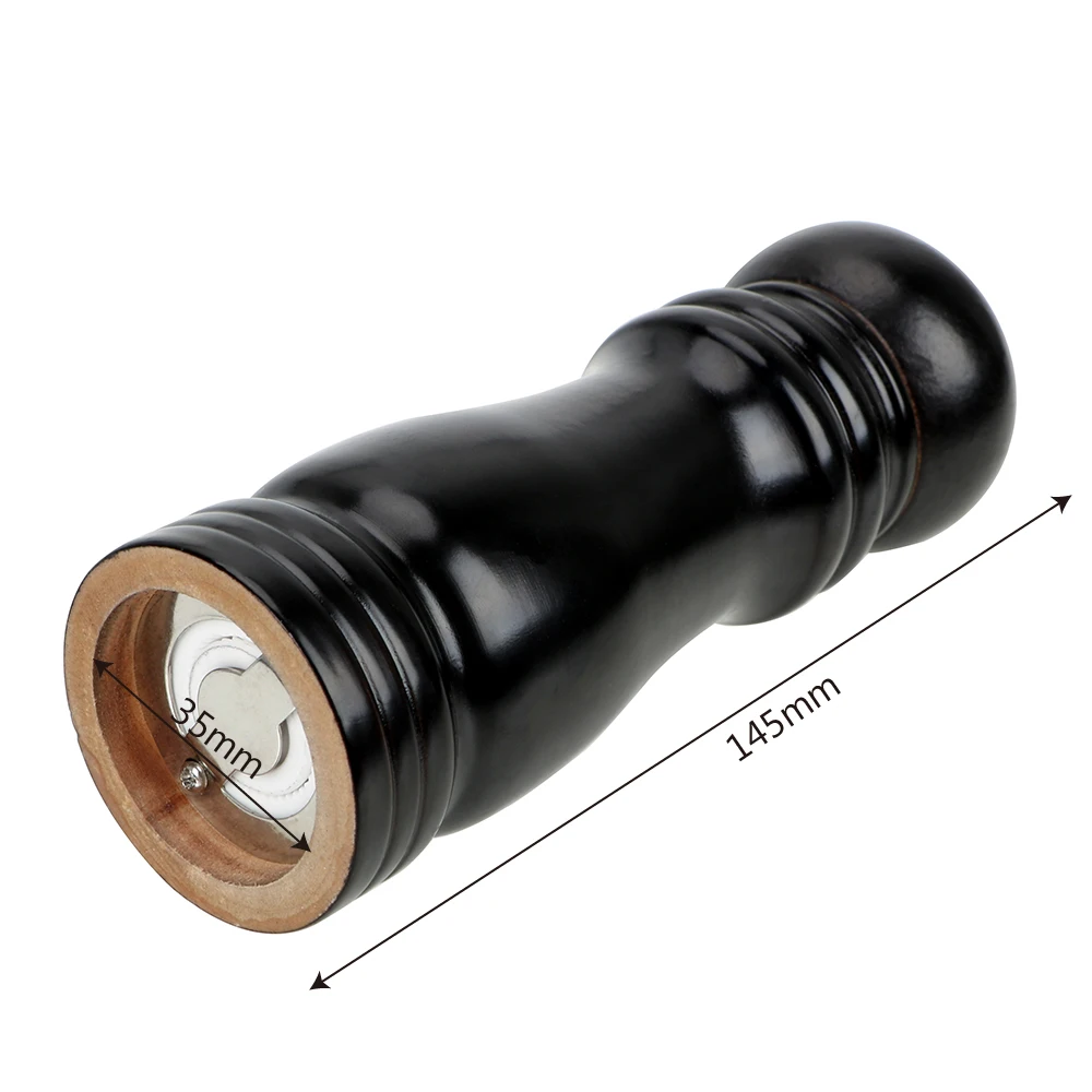 Salt and Pepper Mills Pepper Mill with Strong Adjustable Ceramic Grinder Solid Wood Manual Control Kitchen Cooking BBQ Tools