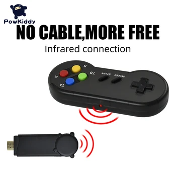 

Powkiddy New Classic Retro Game Console Wireless Gamepads Controller Children Video Game Console Player Built in 628 Game Stick