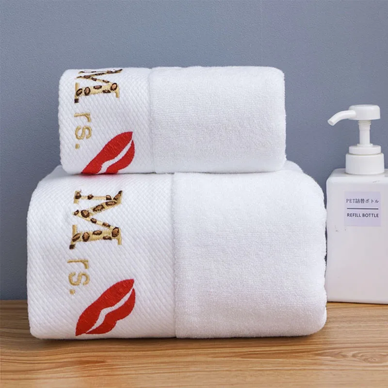 

Pure white Thick Luxury long-staple Cotton Bath Towel Couple Towel Bath Towel 2 Pcs Set Hotel Towels And Bath Towels Adult New