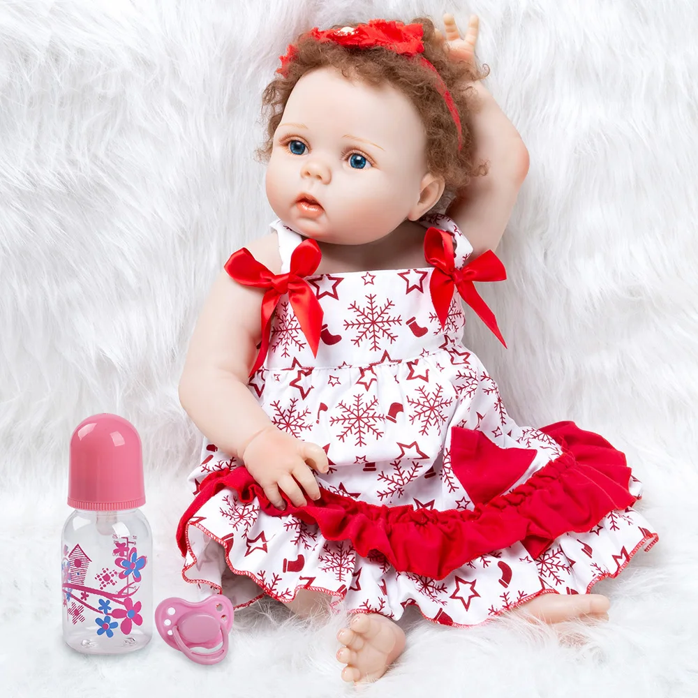 

55cm Full Silicone Reborn Dolls Soft Baby Realistic Doll Reborn Vinyl Boneca Reborn Doll Christmas Gift