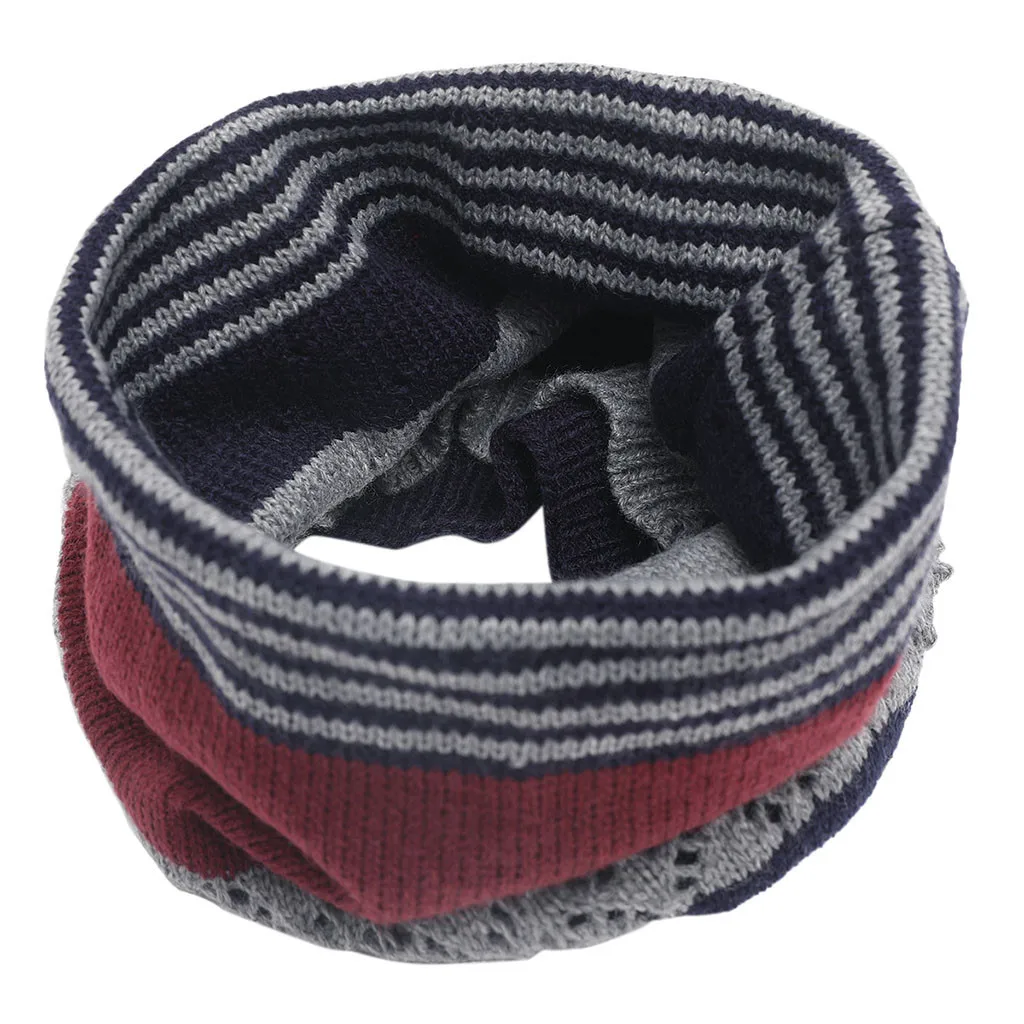 Унисекс зимний шарф-хомут с искусственным мехом женская вязаная манишка толстый мягкий круглый снуд для мужчин# p3 - Цвет: Красный