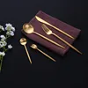 Gold Cutlery Set 304 Stainless Steel Cutlery Set Chopsticks Butter Knife Dessert Spoon Dinner Fork Tea Ice Spoon Tableware Set ► Photo 3/6