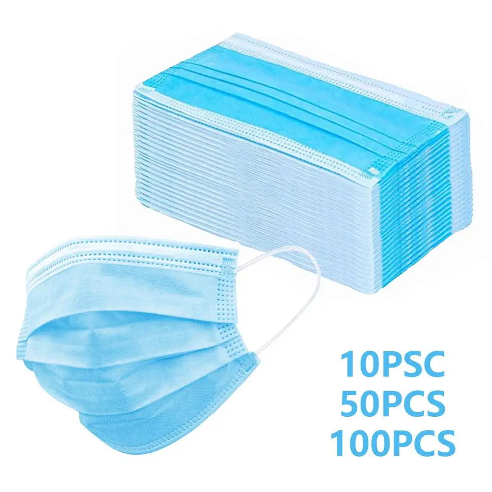 

Fast Shipping Disposable Anti-Virus Protective Mask 3 Layers Mask 50 Pack Non-Woven Anti-Dust Melt Blown Cloth Ear Hanger