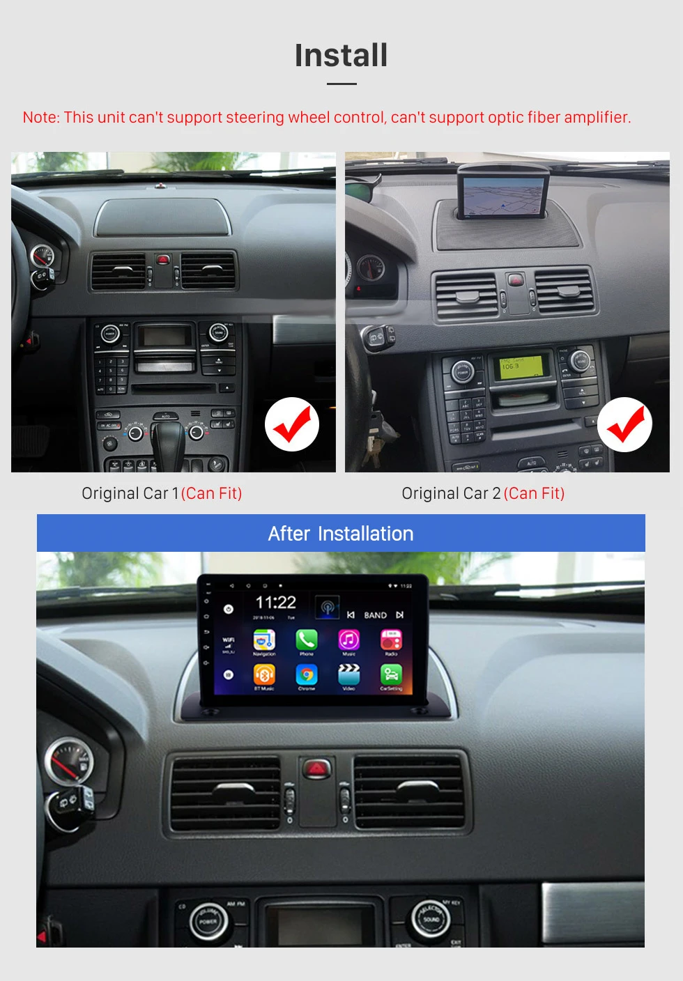 Top Seicane Android 8.1 Car GPS Navigation for 2004-2014 Volvo XC90 9 inch Radio Multimedia Player with Bluetooth Mirror Link WIFI 4