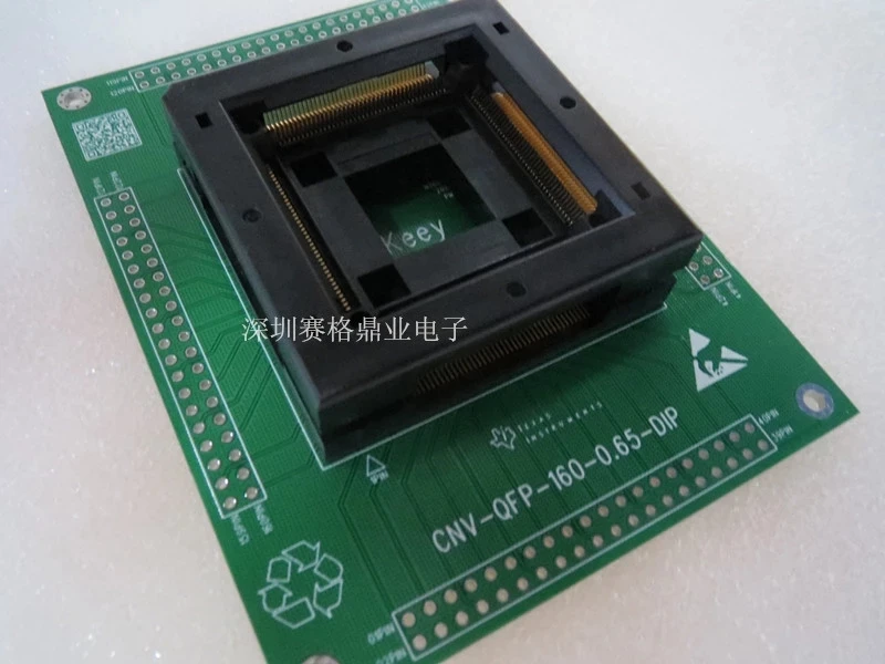 US $195.30 Original TI IC Test Seat CQFP160 TQFP160 Burning Programm QFP160DIP160 Socket Adapte 065MM