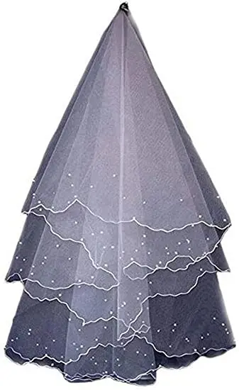 

Bridal Short Veil Beaded Cheap Wedding Accessories Length