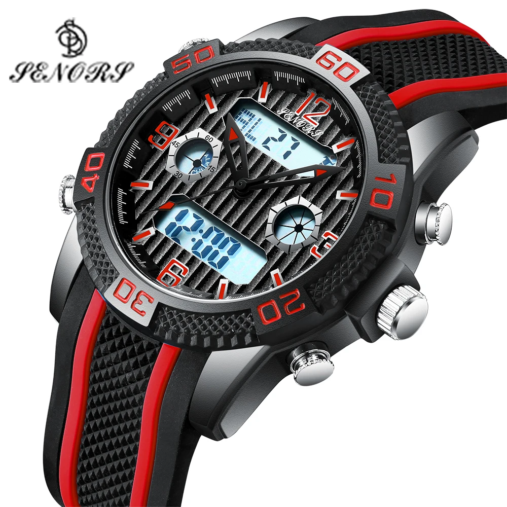 

Senors Digital watch Men Multifunction Watches Fashion Outdoor Sport Watch Alarm Clock Chrono 3Bar Waterproof reloj hombre