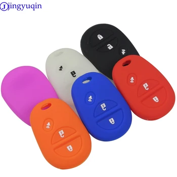 

jingyuqin 10pcs 3 Buttons Silicone Car Key Cover Case For Toyota Sienna Tacoma Tundra Remote Key 6 Colors