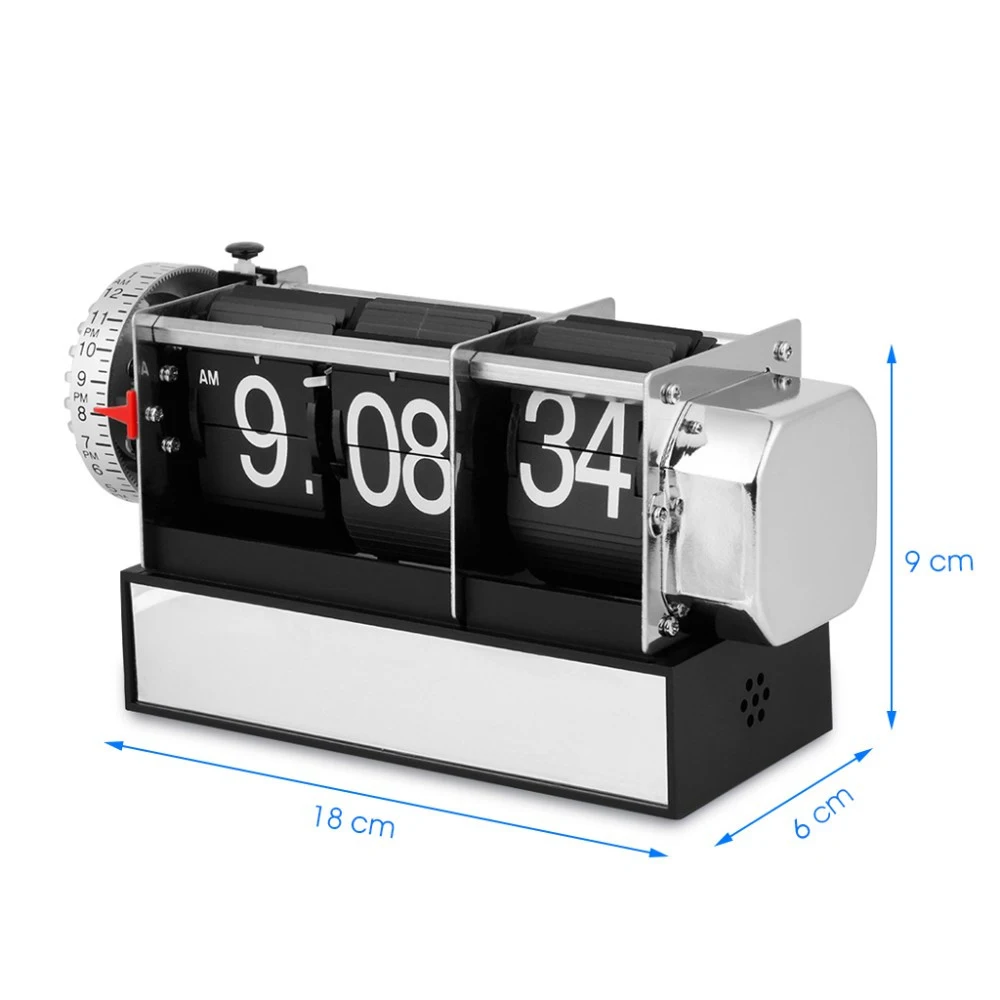 Настольные часы флип часы Авто страница Металл тишина кварцевый механизм управляемый 3 страницы номер дисплей креативный Домашний Настольный Будильник Черный