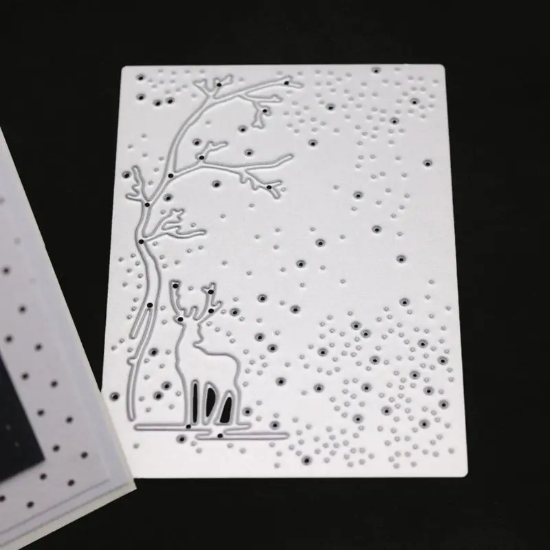 

Tree Deer Metal Cutting Dies Stencil DIY Scrapbooking Album Stamp Paper Card Embossing Decor Craft