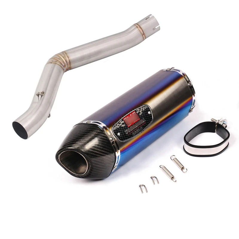 Для Benelli Leoncino 500 800 trail выхлопная труба мотоцикла Mid Pipe slip on 51 мм Escape No Db Killer Cans 420 мм