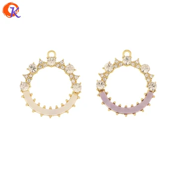 

Cordial Design 50Pcs 22*25MM Jewelry Accessories/Hand Made/Earrings Connectors/Loop Shape/Resin Effect/DIY Rhinestone Charms