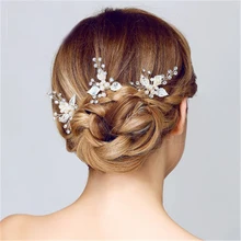 Серебряная Свадебная палочка для волос женские ювелирные изделия Свадебные аксессуары Свадебные зажимы для волос свадебный головной убор ручной работы женские стразы головной убор