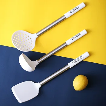 

Silicone Cooking Tools Spoon Colander High-temperature Non-stick Pan Shovel Household Stir Soup Spoon Kitchen Utensils