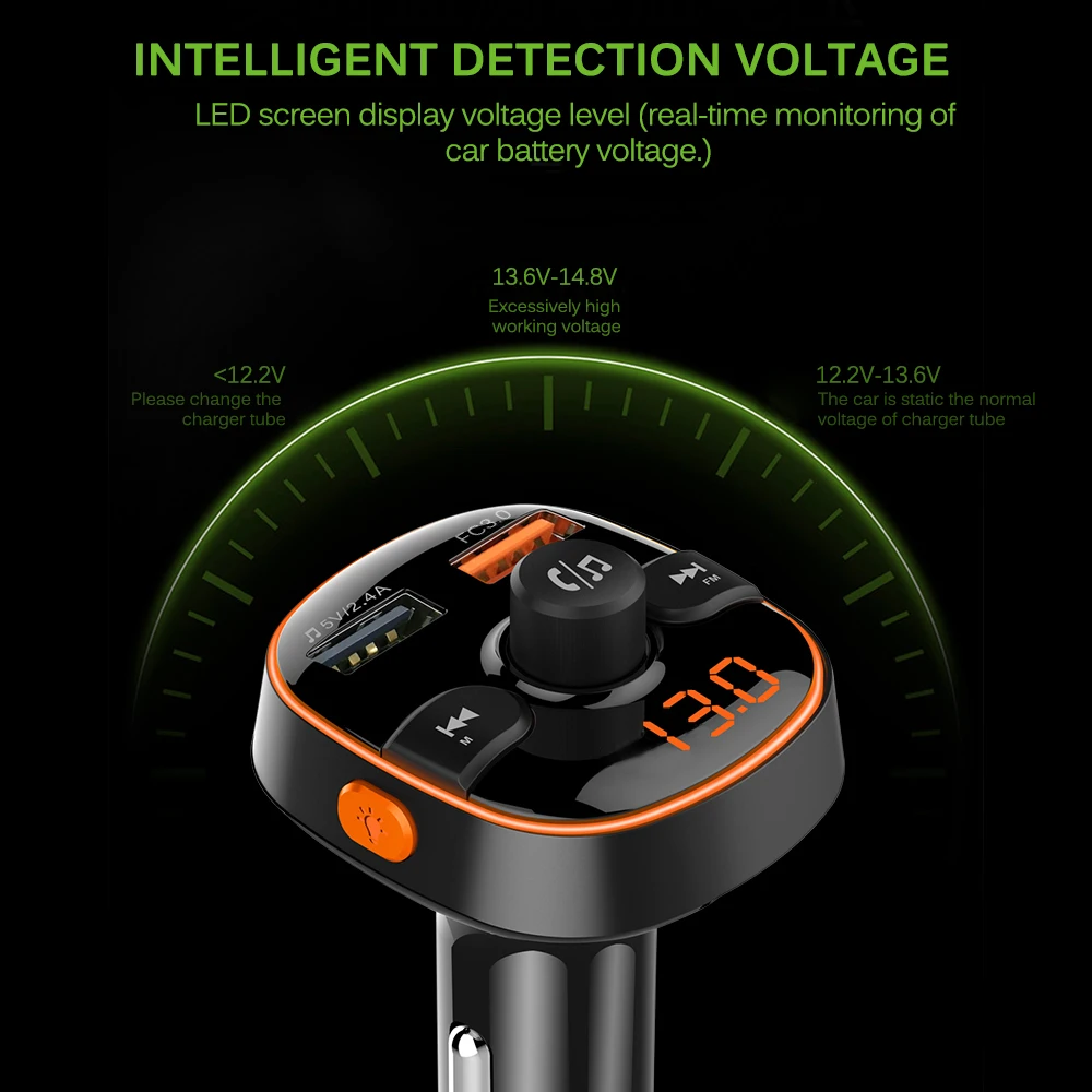 BC51 Bluetooth Автомобильный MP3-плеер беспроводной автомобильный fm-передатчик телефон беспроводной Bluetooth комплект Автомобильный музыкальный mp3-плеер