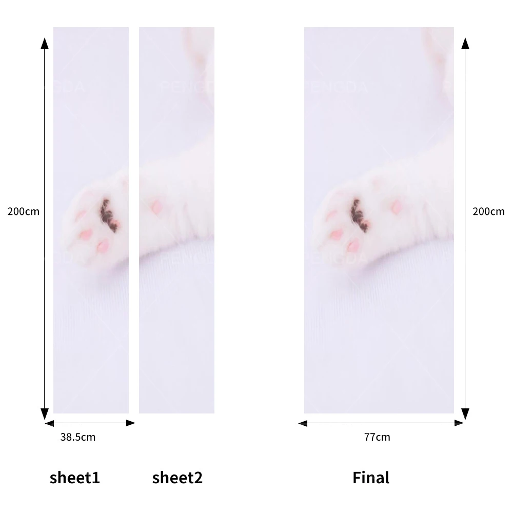 Самоклеющиеся DIY обои ремонт принты простая картинка кошка наклейка с челюстью двери водонепроницаемый вход Декоративные наклейки для дома искусство 3D