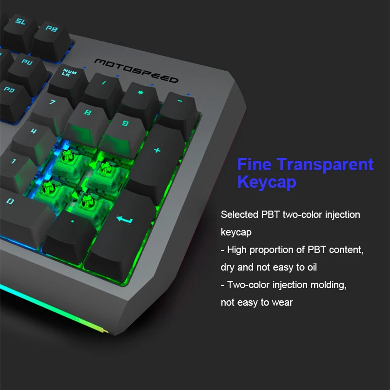 Клавиатура Motospeed CK80 Механическая Проводная игровая с RGB подсветкой 104
