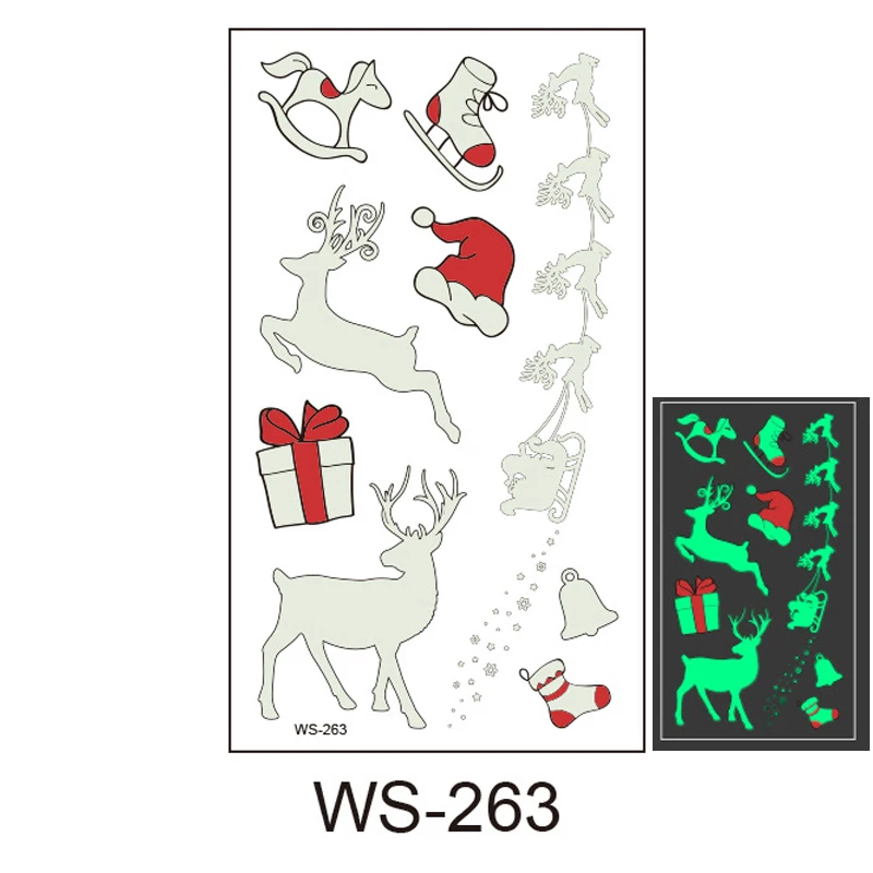 ws-263 Светящиеся Детские игрушки, временные тату-наклейки, вечерние украшения для рождественской вечеринки, декор для детей, вечерние, атмосферные реквизиты - Цвет: ws-263