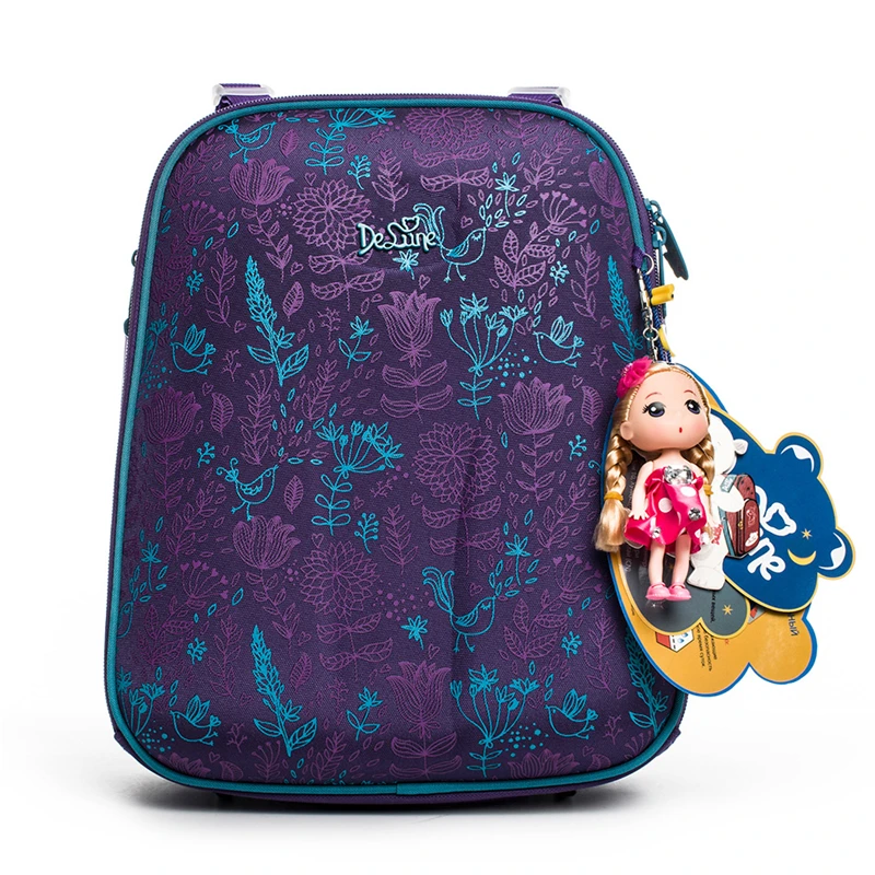 Delune Девочки школьный ортопедический рюкзак сумки мультфильм 3D печать детей начальной школы Mochila Infantil - Цвет: D4-034
