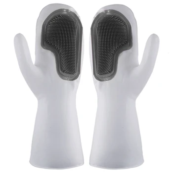 

Magic Cleaning Gloves Kitchen Dishwashing Scrubber Silicone Dish Washing Sponge Rubber Scrub Household Cleaning Tools 2pcs