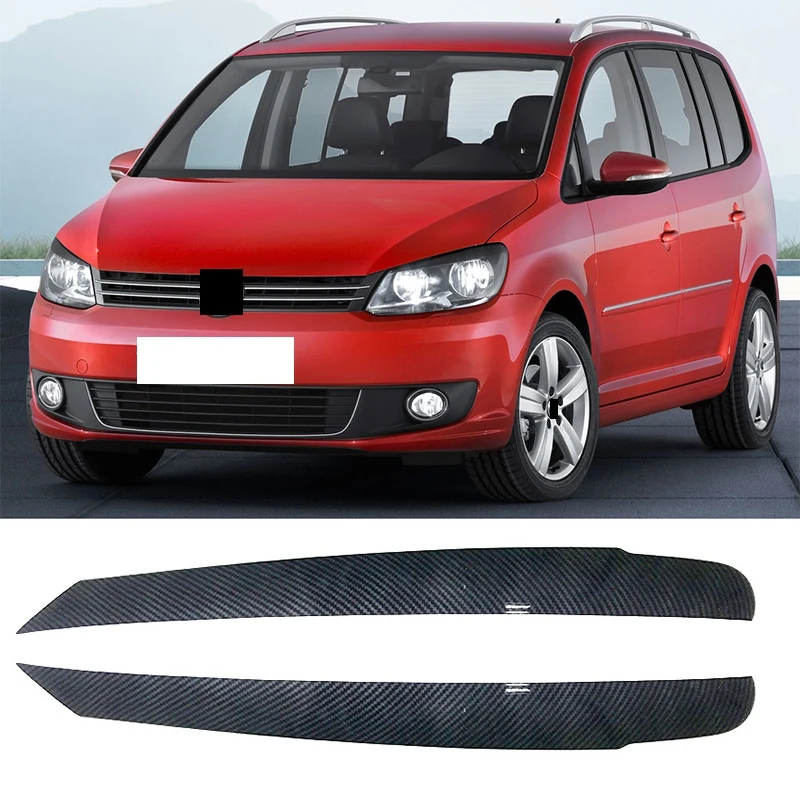 for Touran 2011-2015 Headlight Eyebrows Sticker Protector Decoration Trim Carbon Fiber Look | Автомобили и мотоциклы