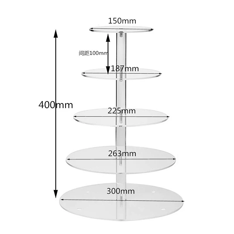 3/4/5 Tier Acrylic Wedding Cake Stand Crystal Cup Cake Display Shelf Cupcake Holder Plate Birthday Party Decoration Stands