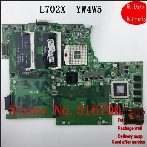 Материнская плата для ноутбука Dell XPS 17 L702X материнская с GT555M YW4W5 0YW4W5 100%