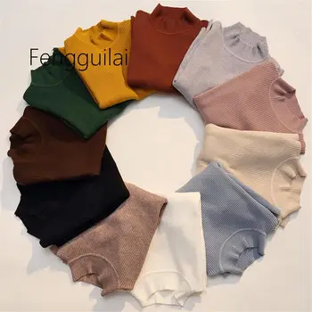 

Autumn Winter Women Pullovers Sweater 2020 Casual Long Sleeve High Elasticity Knitted Sweaters Lady Slim Turtleneck Jumper Tops