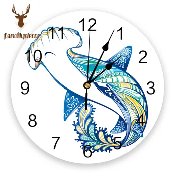

Blue Whale PVC Wall Clock Modern Design Home Decor Bedroom Silent Oclock Watch Wall For Living Room