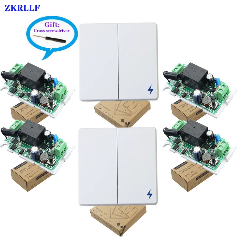 86 type random paste bedroomhall ceiling lamp wall panel switch AC 110V 220V RF receiver 433Mhz wireless remote control switch-7