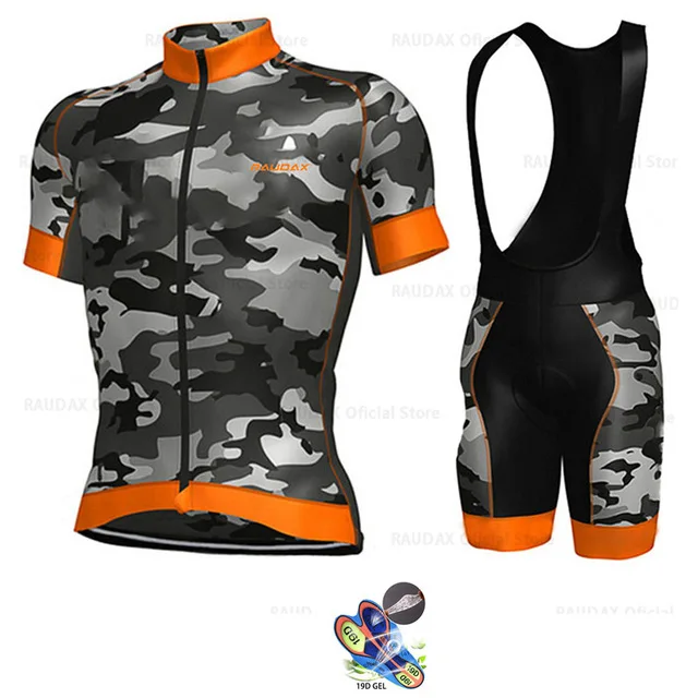 Велосипедные Джерси с коротким рукавом, одежда для велоспорта, камуфляжная зеленая летняя Дышащая MTB Мужская велосипедная нагрудник, Шорты Ropa Ciclismo - Цвет: cycling jersey set1