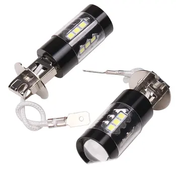 

1 pcs Black Shell H3 80W 16SMD Decoding Fog Lights Running Lights Front Fog Lights Led Replacement Bulb