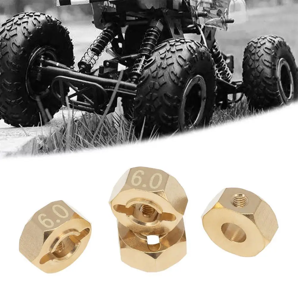 4PCS Heavier Brass Metal 12MM Wheel Hex 6/8/9/10 MM Extended Adapter for RC Crawler Axial SCX10 III AXI03007 | Игрушки и хобби