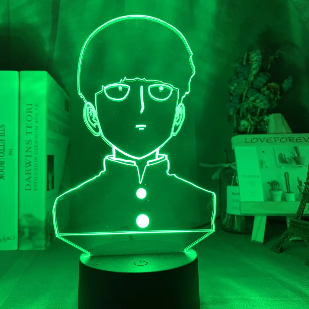 3d лампа аниме Mob Psycho 100 Shigeo фигурка ночник для детей Детская спальня декоративная атмосфера красочная настольная лампа Usb подарок