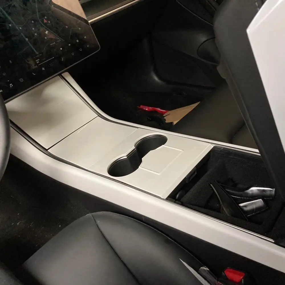 Жемчужно белый для Tesla Model 3 центральное управление держатель стакана воды модель