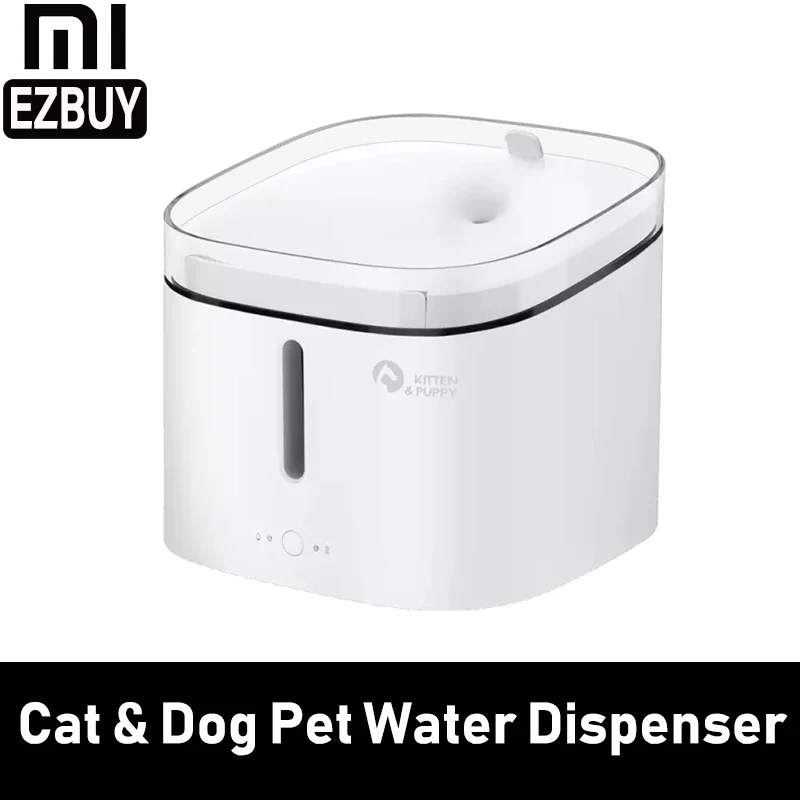 Xiaomi котенок, щенок, домашнее животное диспенсер для воды фонтан Автоматическая кошка живая вода 2Л Электрический питомец умная собака поилка белый