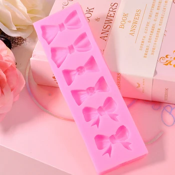 

DIY Mini Bow Bowknot Soft Silicone 3D Fondant Sugar Lace Cake Moulds Brim chocolate wedding cake decorating tools