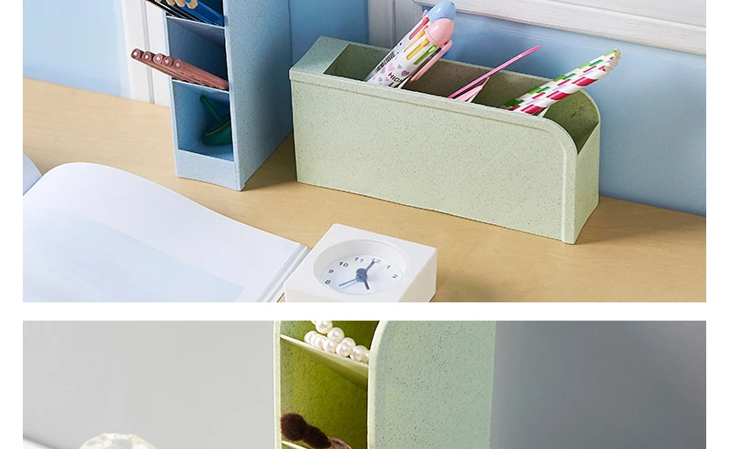 Newest Pencil Pen Case Storage Boxes Drawer Divider Makeup Brush Stand Toothbrush Organizer Table Desk Home Office Organization_12