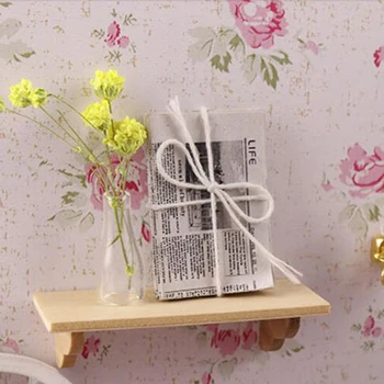 

1pc Mini Accessories For Dollhouse Wooden Wall Shelf 1:12 Doll House Wall Shelf Miniature Bathroom Accessory