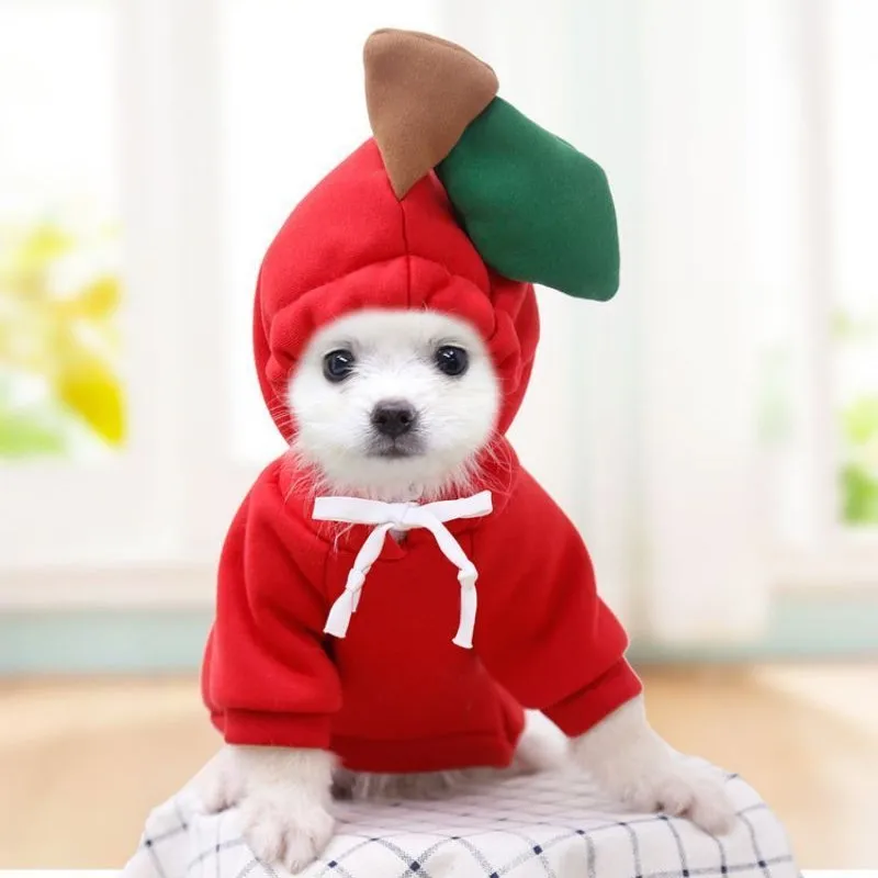 

Dog Apple Christmas Costume Hoodie Cat Pet Clothes Puppy Sweatershirt Halloween Soft Comfortable Jumpsuit Cotton Coat Outfit