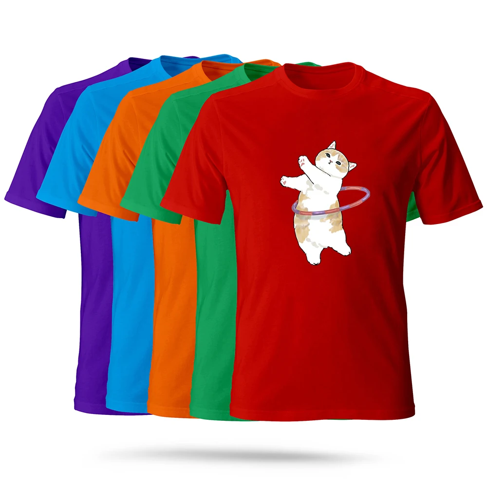 

Fashion Hula Hoo P Cat Graphic Hula Dynamic Hoop Hoop Korean Personality Aesthetic Modern Loose Popular T-SHIRT