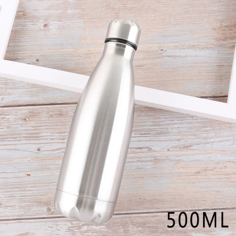 500ML 500/750 мл нержавеющая сталь вакуумной изоляцией бутылка для воды, напитков, металлический стакан - Цвет: 500ML