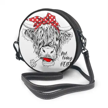 

2020 Women Shoulder Bags Girls Round Bags Chic Heifer Cow Women's Casual Messenger Bags Crossbody Bags