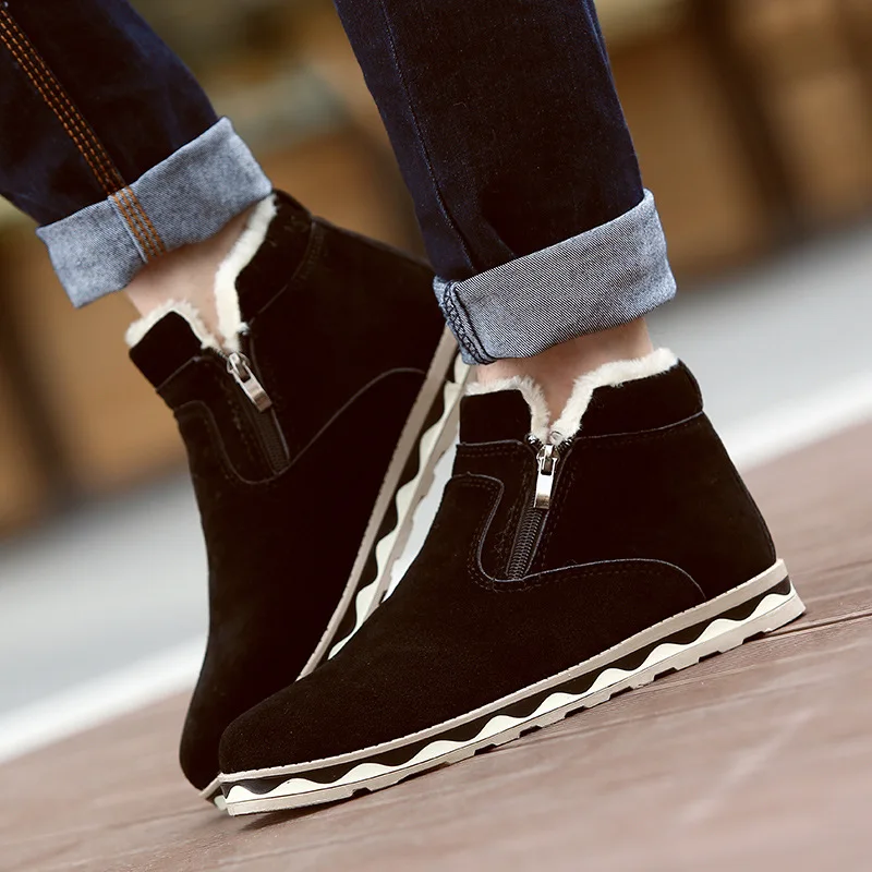 

Mens Shoes for Winter Snowboots New Casual Men Boots Fashion British Style Anti Slip Shoes Men Motorcycle Boots Warme Schoenen