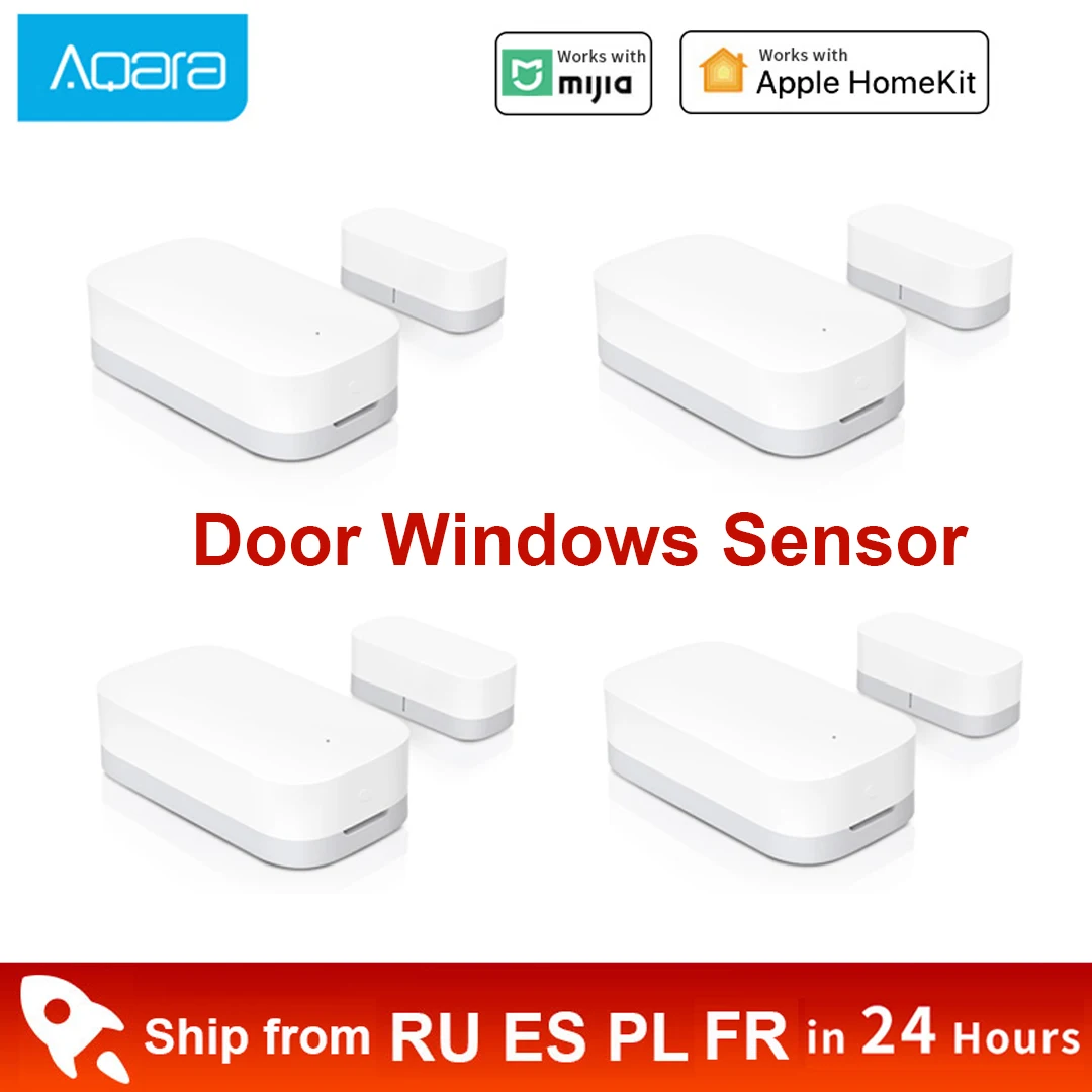 Xiaomi Aqara-Sensor de ventana y puerta inteligente Zigbee, conexión inalámbrica, minisensor de puerta, funciona con Hub de entrada para Homekit Mi Home App